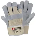 GUARD 5 Leder-Arbeitshandschuhe 3/5/12 Paar Bau- und Gartenhandschuhe BULLKRAFT I (Art.11707G) (12-St) Rindspaltleder mit reißfester Canvas Stulpe beige 10