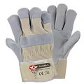 GUARD 5-12 Paar Leder Arbeitshandschuhe (Gr. 10 / XL) - robuste Bau- und Gartenhandschuhe - Rindspaltleder