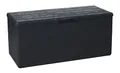 Toomax Aufbewahrungsbox für den Außenbereich mit Sitz, 340 Liter, Holzoptik, Anthrazit, Maße 123,7 x 54,5 x 56,2 cm.