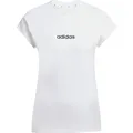 Adidas Damen Essentials LINEAR Cotton T-Shirt, White/Black, M (M) (JC8239)