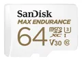 SanDisk Max Endurance R100/W40 microSDXC 64GB Kit, UHS-I U3, Class 10