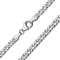 Materia Panzerkette Zwillings-Panzerkette Damen 3,9mm K65, aus 925 Sterling Silber silberfarben 45 cm