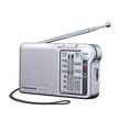 Panasonic RF-P150DEG-S Taschenradio FM/AM mit digitalem Tuner, automatischer Frequenzregelung, großer Skala, fluoreszierendem Zeiger, batteriebetrieben, Silber