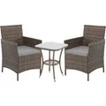 Svita Brooklyn Bistro Gartenmöbelset 3-tlg. Rattan Outdoor Gartenlounge Braun