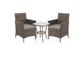 SVITA Balkonset BROOKLYN BISTRO, (Set (3-tlg), 1 Tisch, 2 Stühle), Sitzgruppe, Polyrattan, inkl. Kissen, Braun