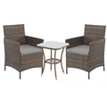 Gartenmöbelset 3-tlg. Rattan Outdoor Gartenlounge SVITA BROOKLYN BISTRO Braun