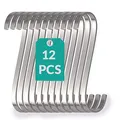 Praknu 12 Kleine S Haken Edelstahl Flach 8cm - bis 25kg Belastbar - Rostfreie S-Haken zum Aufhängen