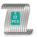 12 S-Haken Flach 8cm Edelstahl Fleischer Küchen Universal Räucher Metall Haken
