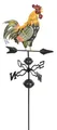 Wetterhahn Windspiel Wetterfahne Metall Hahn auf Windrad, Garten Deko Stecker