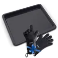 Backblech 466x385x25mm passend wie AEG 387885520/8 mit Handschuhen für Backofen
