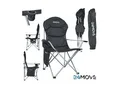 24MOVE® Campingstuhl Salvador faltbar Camping Klappstuhl gepolstert inkl. Tragetasche, bis 150kg belastbar, schwarz