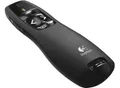 Logitech® Wireless Presenter R400, roter Laserpointer Klasse 2, Reichweite bis 15 m, USB-Empfänger, Kunststoff, schwarz, inkl. Batterien & Reiseetui