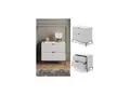 Vicco Nachttisch Eliza Weiß 66 x 60 cm mit 2 Schubladen