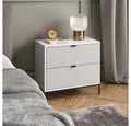 Vicco Nachtschrank Eliza, Weiß, 66 x 60 cm mit 2 Schubladen (1-St)