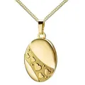 JEVELION Medallionanhänger Medaillon Gold 333 Anhänger mit Herzen zum Öffnen für 2 Fotos (Bilder Amulett, für Damen und Mädchen), Mit Halskette vergoldet - Länge wählbar 36 - 70 cm oder ohne Kette.