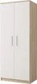 MOEBLO Drehtürenschrank MARSALA 2D – Kleiderschrank 2-türig Schrank Garderobe Schlafzimmer (BxHxT): 80x193x50 cm - Sonoma + Weiß