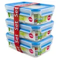 emsa Frischhaltedosen CLIP & CLOSE 7,0 cm hoch transparent 1,0 l, 3 St.