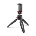 Manfrotto MKPIXICLMII-BK, Mini-Stativ mit universeller Smartphone-Klemme, Made in Italy, für iPhone mit oder ohne Tasche, CSC, Vlogging, Videografie, Schwarz