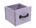 Viana Dekokorb Holz-Schublade Shabby Chic Lila Deko Übertopf Frühling