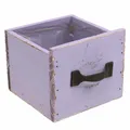 Holz-Schublade Shabby Chic Lila Deko Übertopf Frühling 12,5×12,5×10cm