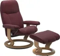 Stressless® Relaxsessel Consul M Classic, mit Hocker, Leder Batick bordeaux, Holz eichefarben gebeizt, Qualitätsmöbel aus Norwegen