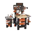 Smoby Toys - Black+Decker Mega Werkbank Center (100 Teile) - Spielzeug-Werkstatt für Kinder ab 3 Jahren mit Werkzeug, Nagelbrett, Autobausatz & mechanischem Akkuschrauber