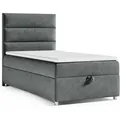 Best for Home Boxspringbett mit Bettkasten Trinity K-4 SINGLE Bonell-Matratze inkl. Topper H3 (Einzelbett, Polsterbett mit gepolstertes Kopfteil, Jugendbett, Kinderbett versch. Größen, 70x200 80x200 90x200 100x200 cm), verschiedene Liefermöglichkeiten, Handwerksqualität grau 100 cm x 200 cm