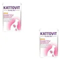 Kattovit Feline Diet Diabetes | Doppelpack | 2 x 24 x 85 g | Diät-Alleinfuttermittel für Katzen | Zur Unterstützung der Verringerung von Übergewicht | Nassfutter im Frischebeutel