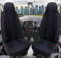 Schonbezüge Sitzbezüge für Volvo S90 V90 Bj ab 2016 in Schwarz/Blaue Naht PL406