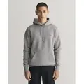 Gant für Herren. 2007058 Sweatshirt mit Kapuze und grauem Schild (L), Lässig, Baumwolle, Langarm