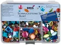 KREUL 49641 - Schmucksteine Set, 1000 bunte Steine in verschiedenen Formen und Größen, für die Gestaltung von modischen Accessoires und zur Gestaltung im Home Deco Bereich