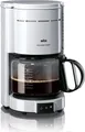 Braun Filterkaffeemaschine KF 47/1 Aromaster Classic | 10 Tassen | 1000W | Glaskanne | Tropfstopp | Schwenkfilter | Weiß