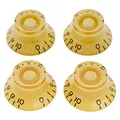 Musiclily Pro Metrische Größe 18 Splines Hutform Potiknopfe Top Hat Bell Knobs für Epiphone Les Paul SG Style E-Gitarre, Creme (4er Set)