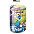 Pokémon-Sammelkartenspiel: Mini-Tin-Box Karmesin & Purpur – Prismatische Entwicklungen: Aquana (2 Boosterpacks & 1 Münze)