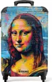 NoBoringSuitcases.com® Koffer Handgepäck Trolley Rollkoffer Kleine Reisekoffer mit 4 Rollen - Bunte Mona Lisa im Graffiti-Stil - Cabin Size < 55x40x23 cm & 55x40x20 cm - Fotokoffer - Kabinenkoffer - BoardgepäckHandgepäck Koffer 55x35x20 cm, 36L,