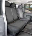 WALSER Transporter Sitzbezüge Universalgröße, Autoschonbezug für Doppelbank hinten + 2 Kopfstützenbezüge, Auto Sitzbezüge aus Premium Jacquard, Doppelbankbezug Transporter, Auto Sitzauflagen für Van