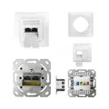 ProfiPatch Netzwerkdose LAN Dose Cat6A 500MHz Unterputz 2X RJ45 Port Anschluss rechts/Links POE CAT7,CAT6A,CAT6,CAT5 geschirmt weiß