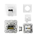 Datendose Netzwerkdose Unterputz Cat.6A Cl.Ea 500MHz 2-Port geschirmt weiß RE/LI