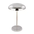 BRILONER - LED Tischlampe kabellos IP44 mit Lichtkante, Touchdimmer, Akku tauschbar, Nachttischlampe, Leselampe, LED Lampe, Dekolampe, Tischleuchte, Akkulampe, Outdoor Lampe, 19,5x30,5 cm, Chrom