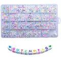 Lnvision 810 Stück A bis Z und Love Herz Bunte Brief Weiss Acryl Würfelperlen Cube Alphabet BuchstabenPerlen 6x6mm Spacer Zwischenperlen Schmuck DIY Basteln