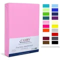Camry Spannbettlaken CLASSIC, Jersey Baumwolle, Gummizug: rundum, viele Farben, alle Matratzenhöhen, Bettlaken, Spannbetttuch rosa 180-200 cm x 200 cm