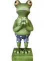 Figurendiscounter Gartenfigur Dekofigur Frosch stehend 30 cm bunt
