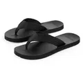 Smilodox Alexi, Flip Flops, Rutschfeste Badeschuhe, Leichte, Weiche Hausschuhe Schlappen Sommer Slippers Pantoletten, Anpassunsgsfähige Strand Indoor-Outdoor schwarz 43 EU