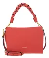 COCCINELLE Crossbody Double Grainy Leather Umhängetasche Grena. Red / Rosew Neu