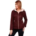 Marikoo Steppjacke Marikoo Asraa Damen Steppjacke B857 Übergangsjacke mit kontrastfarbendem Reißverschluss rot XS (34)