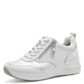 Tamaris Comfort Damen Sneaker flach mit Schnürsenkeln mit Reißverschluss, Weiß (White Nappa), 37 EU