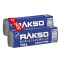 RAKSO Edelstahlwolle extra-fein - 300 g, 2 Banderolen à 150g rostfrei, glättet gerbsäurehaltige Hölzer ohne Blauverfärbung der Maserung