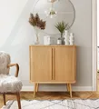 Woodman Highboard Rove, Stauraumschrank besonderes Design, Breite 83 cm, mit Eichenholzfurnier