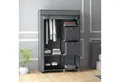 HOMCOM Stoffschrank Faltschrank mit Schubladen Kleiderstange (Garderobe, 1-St., Kleiderschrank) Dunkelgrau, 102 x 42,5 x 162,5 cm