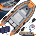 KESSER Schlauchboot, Schlauchboot 3,20 für Personen WAVE Motor geeignet, orange / grau